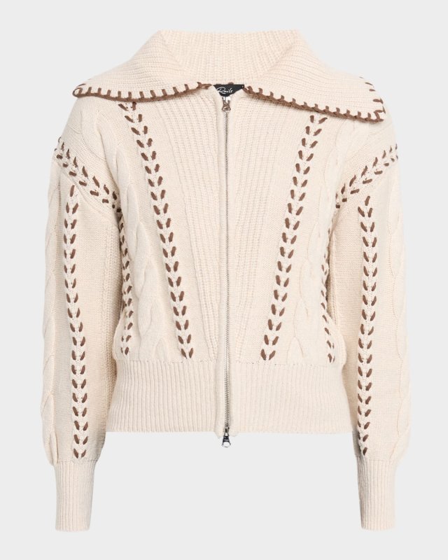 Lune Whipstitch Zip Cardigan